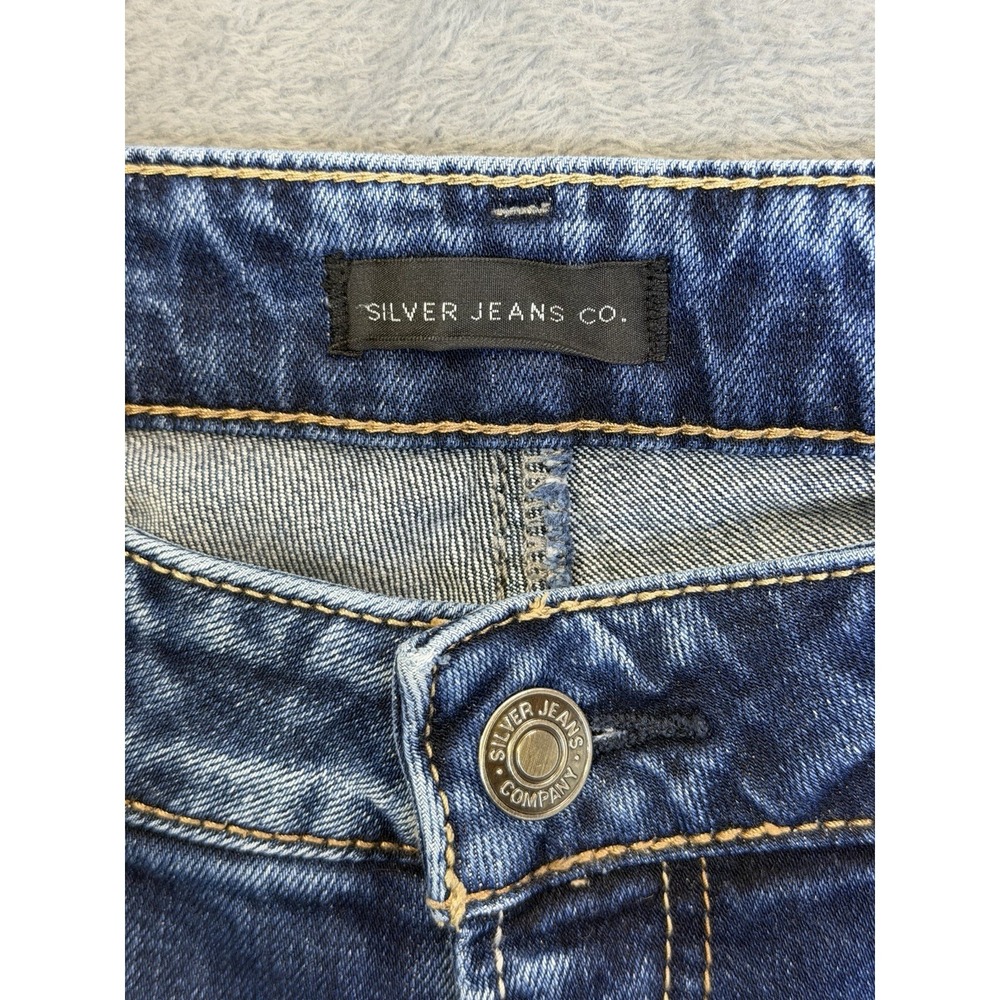 Silver Jeans Womens 26 Blue Denim Medium Wash Mid‎ Rise Boyfriend Stretch - Picture 7 of 10